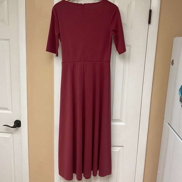 Weekend Max Mara Burgundy Jersey Tie Detail Geranio Midi Dress Size M NWT - Picture 3 of 10